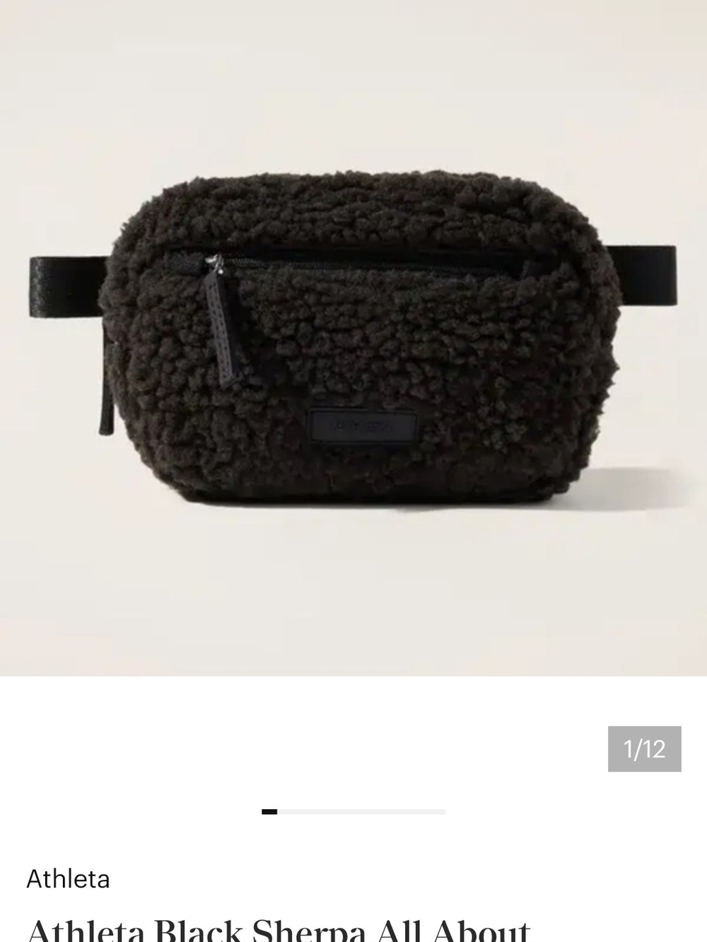 Athleta Black Sherpa Belt Bag